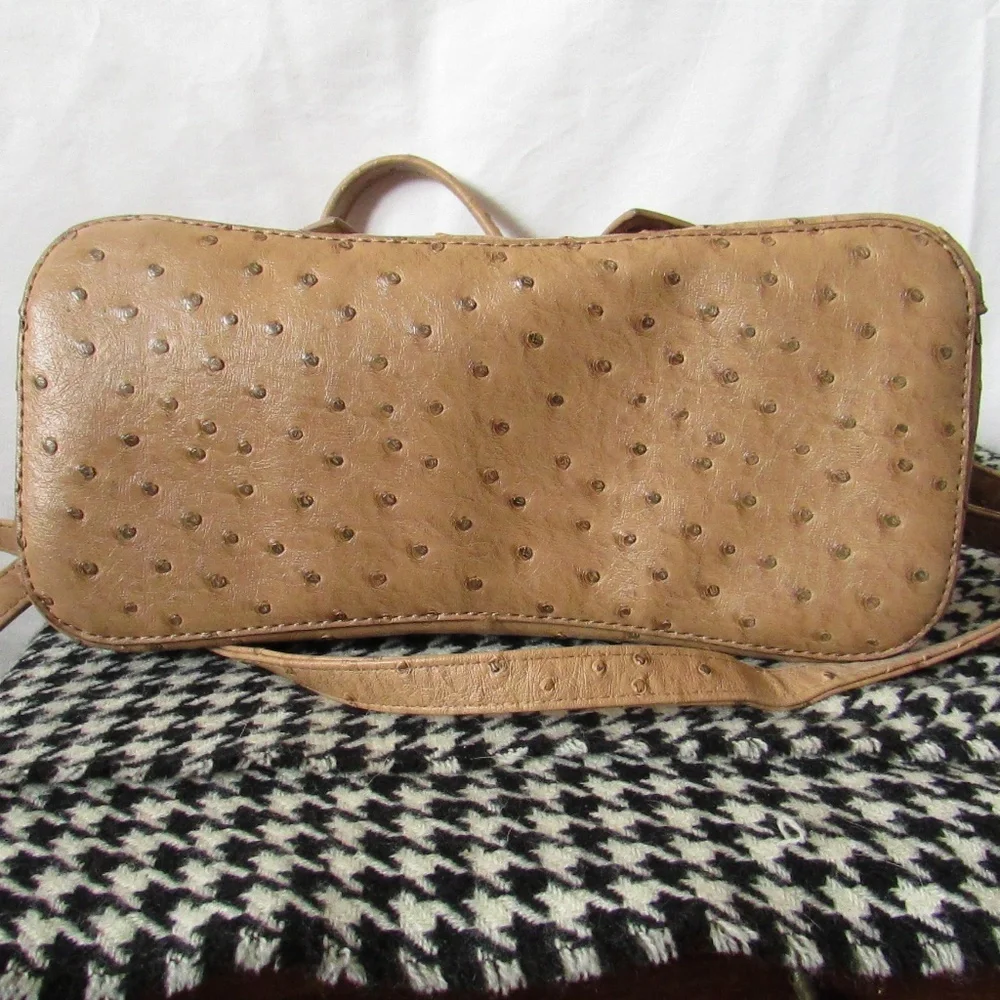 Like Dreams Zena Faux Ostrich Vegan Leather Bow Tie Bag